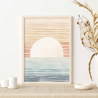 Tranh BOHO mặt trời trừu tượng treo tường kích thước 50*70cm, tặng kèm đinh 3 chân treo tranh, bảo hành 12 tháng