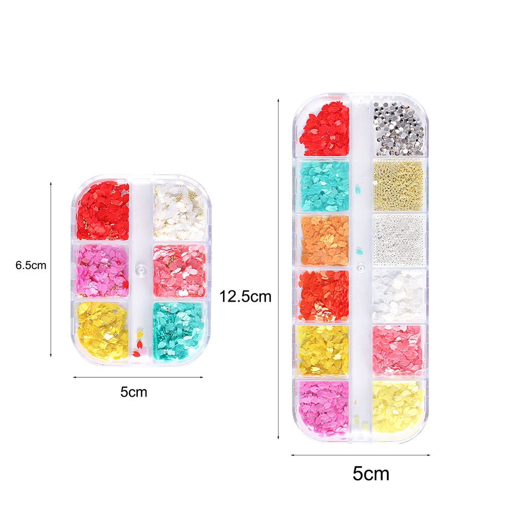 1 Hộp Cánh Hoa 3D Bằng Nhựa PET Chống Nước Dùng Trang Trí Móng Tay Nghệ Thuật