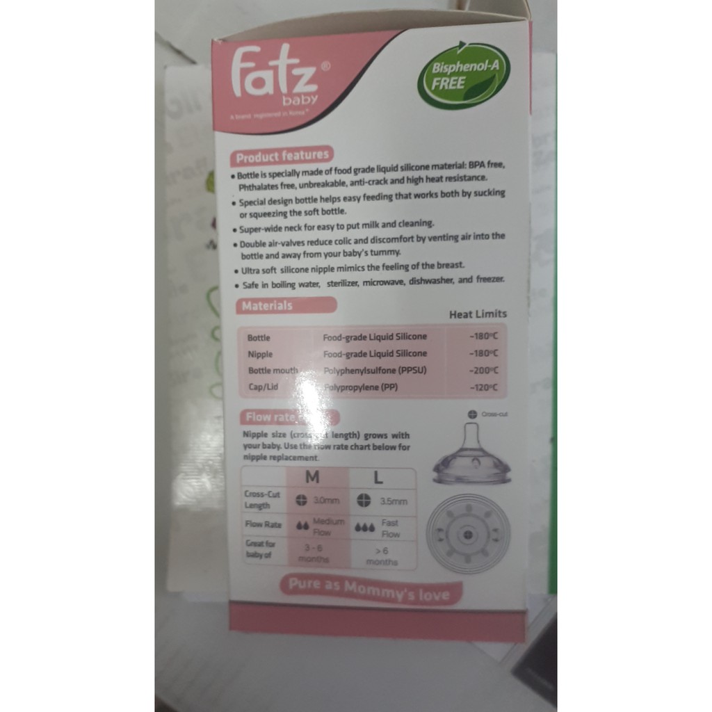 Bình sữa silicon Fatz baby 180ml FB0180C (Màu xanh)