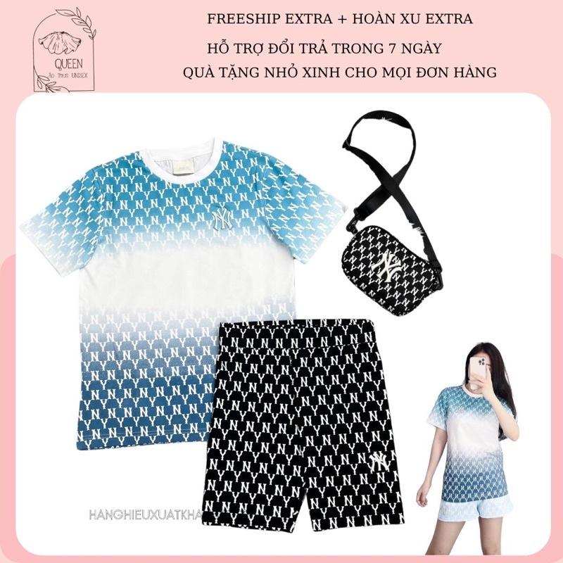 ÁO THUN MLB NAM NỮ/ Áo phông Unisex mono logo thêu ngực n/y