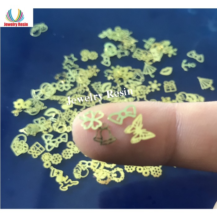 Kim Loại Hình Trang Trí Epoxy Resin, Trang Trí Nail