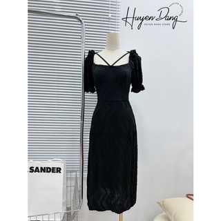 Đầm dài tay ngắn xuông dây 2879 - đầm thời trang nữ