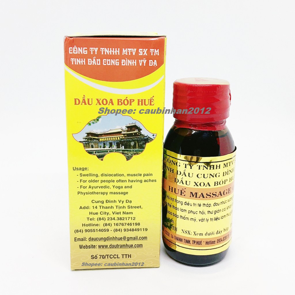 Dầu Xoa Bóp Massage Huế Cung Đình Vỹ Dạ Chai 60ml