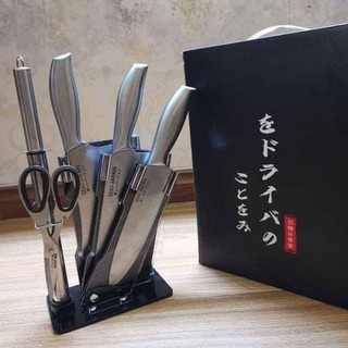 Bộ Dao Làm Bếp Nhật 5 Món Inox Có Kèm Đế Dao