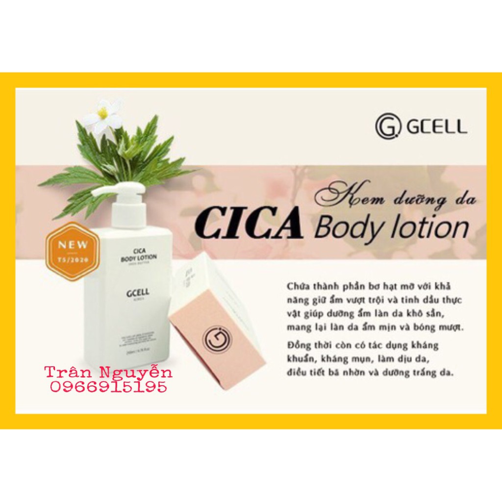 Combo 2 Chai Sữa Dưỡng Thể CICA Shower Gel & Body Lotion _ Sản Phẩm Chính Hãng Gcell