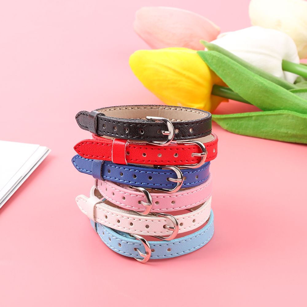 Thắt lưng da nhân tạo nhiều màu tuỳ chọn dài 22cm rộng 8mm cho búp bê DIY