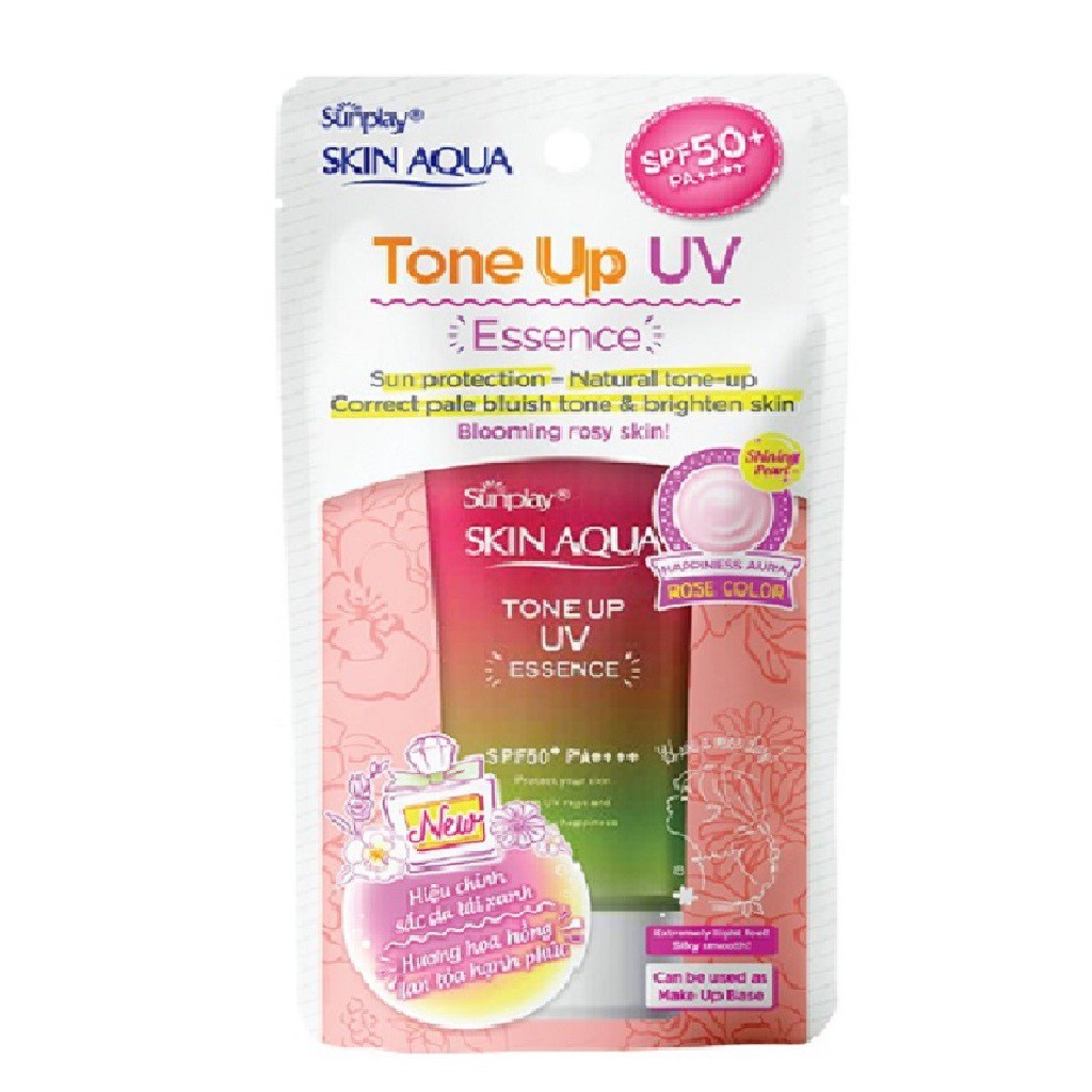Tinh Chất Chống Nắng Nâng Tông Sunplay Skin Aqua Tone Up UV Essence Happiness Aura (Rose) 50g