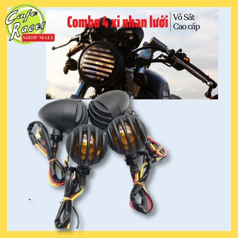Combo 4 xi nhan lưới vỏ sắt siêu bên sài độ xe Cafe racer Tracker Win Gn125