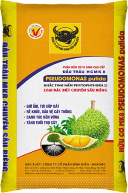 Phân bón hữu cơ vi sinh - HCMK8 chuyên dùng cho sầu riêng 1kg