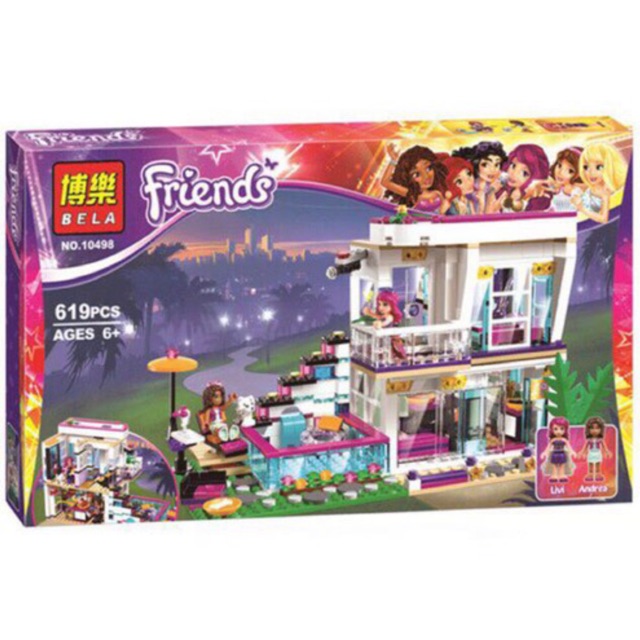 Đồ chơi lắp ráp nhà lego Friend 10498 cho bé gái - Lắp ráp Biệt thự của ngôi sao ca nhạc Livi
