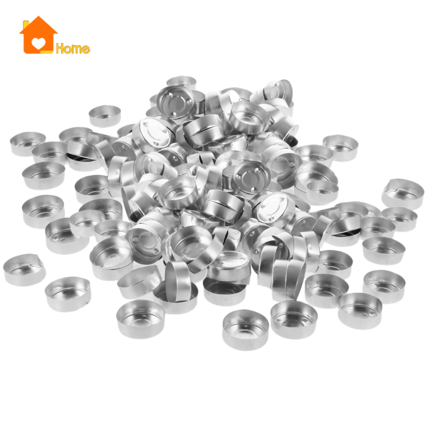 [Love_Home]200 Pieces Empty Aluminum Tealight Cups DIY Candles Containers Case