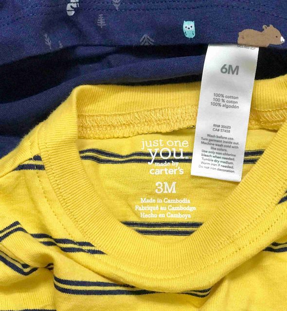 Áo thun tay dài bé trai just one you size 3m-18m