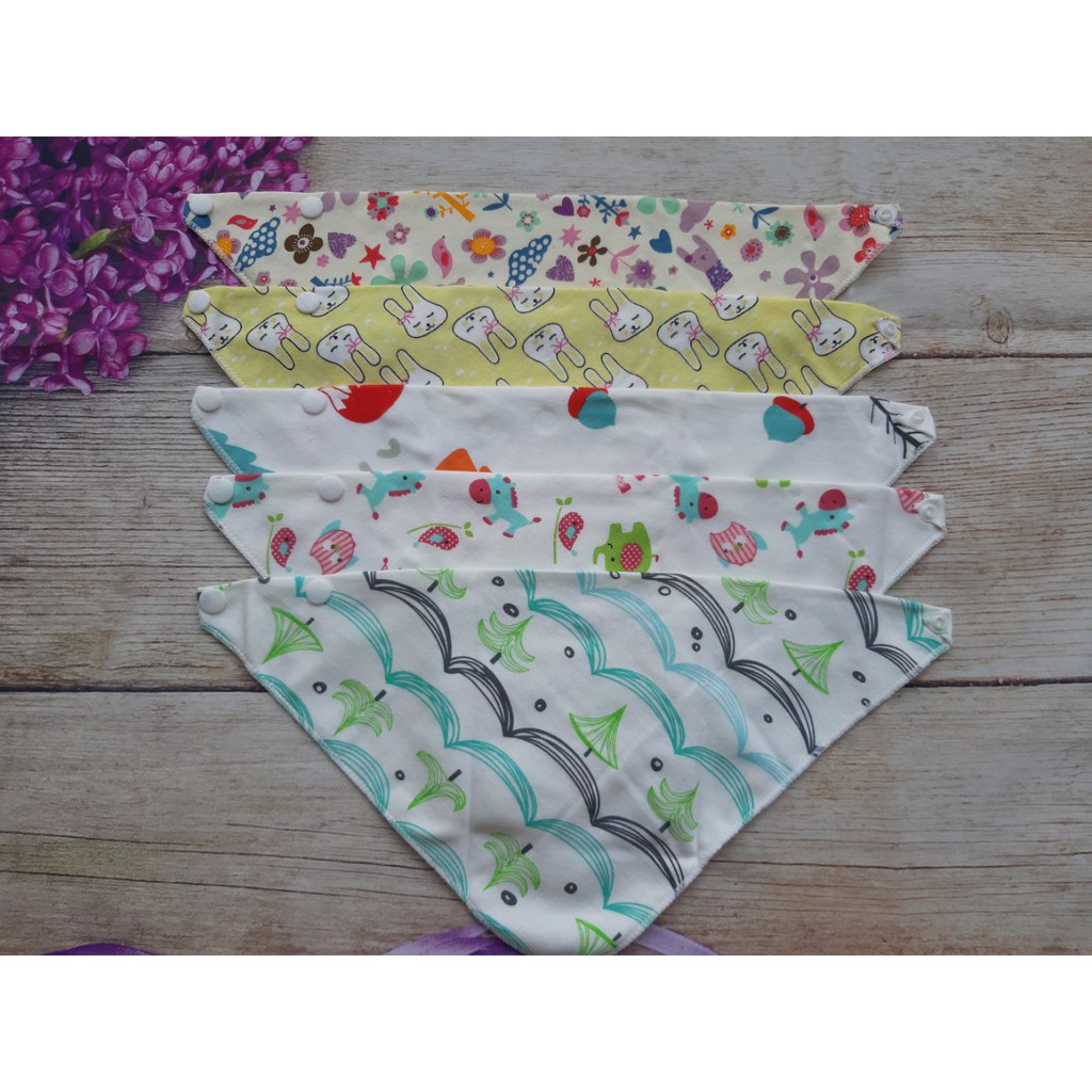 Khăn yếm tam giác 100% cotton mềm mịn cho bé trai bé gái
