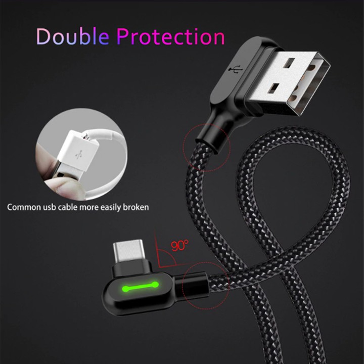 Cáp Sạc Micro Usb typeC Bọc Dù Mcdodo Dài 1.2m Và 1.8m,Có Đèn Báo Sạc,Siêu Bền