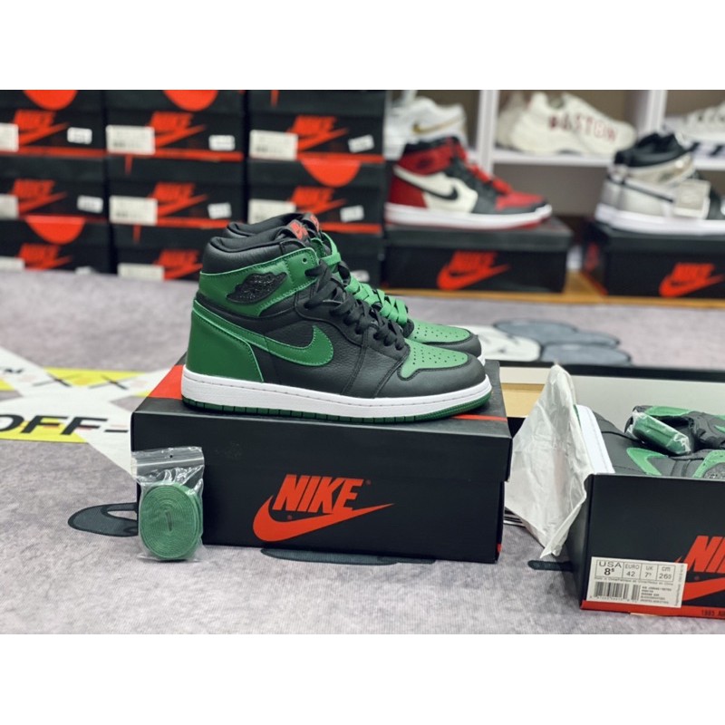 [AGsneaker] Giày thể thao cổ cao màu xanh lá đen chân bè fit lên 1 size...