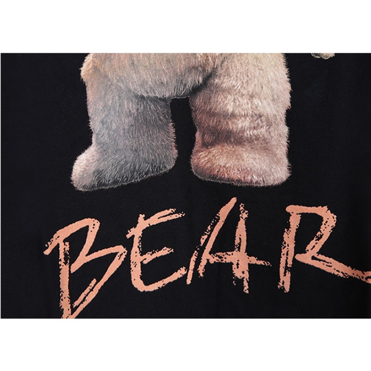 Áo Thun Gấu Năng Động In 3D Phối Chữ BEAR Bản Lớn Phong Cách Cotton Thoải Mái Hè Mã GAREM 2022