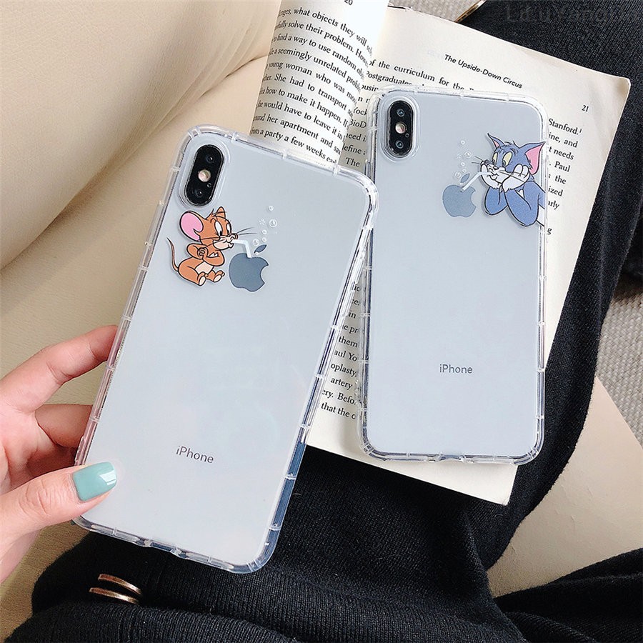 Ốp Lưng Mềm Chống Sốc In Hình Hoạt Hình Tom And Jerry Cho Apple Iphone 6 6s 7 8 Plus X Xr Xs 11 12 Mini Pro Max Se 2020