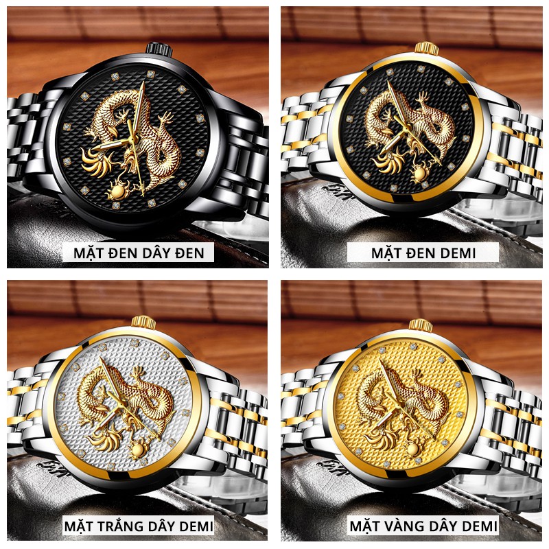 Đồng hồ nam rồng vàng DRAGON cao cấp dây thép đúc đặc chống nước siêu bền - Đồng Hồ Quốc Tế | BigBuy360 - bigbuy360.vn