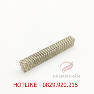 nam châm chịu nhiệt kích thước phi 2mm dày 1mm mạ nikel