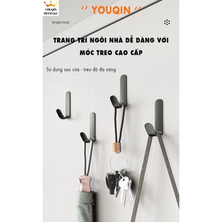Bộ 5 móc treo đồ dán tường, móc dán tường siêu dính, móc dán tường chịu lực - youqin hợp kim thép không gỉ, dán tường