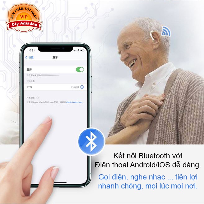Tai nghe trợ thính có Bluetooth Goodmi GM25 Pin sạc được