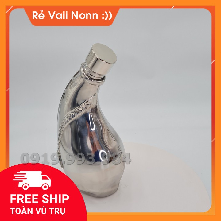 Bình inox đựng rươu tù và mang phong cách mông cổ 1,5 lít bao gồm túi đựng bình tặng phễu