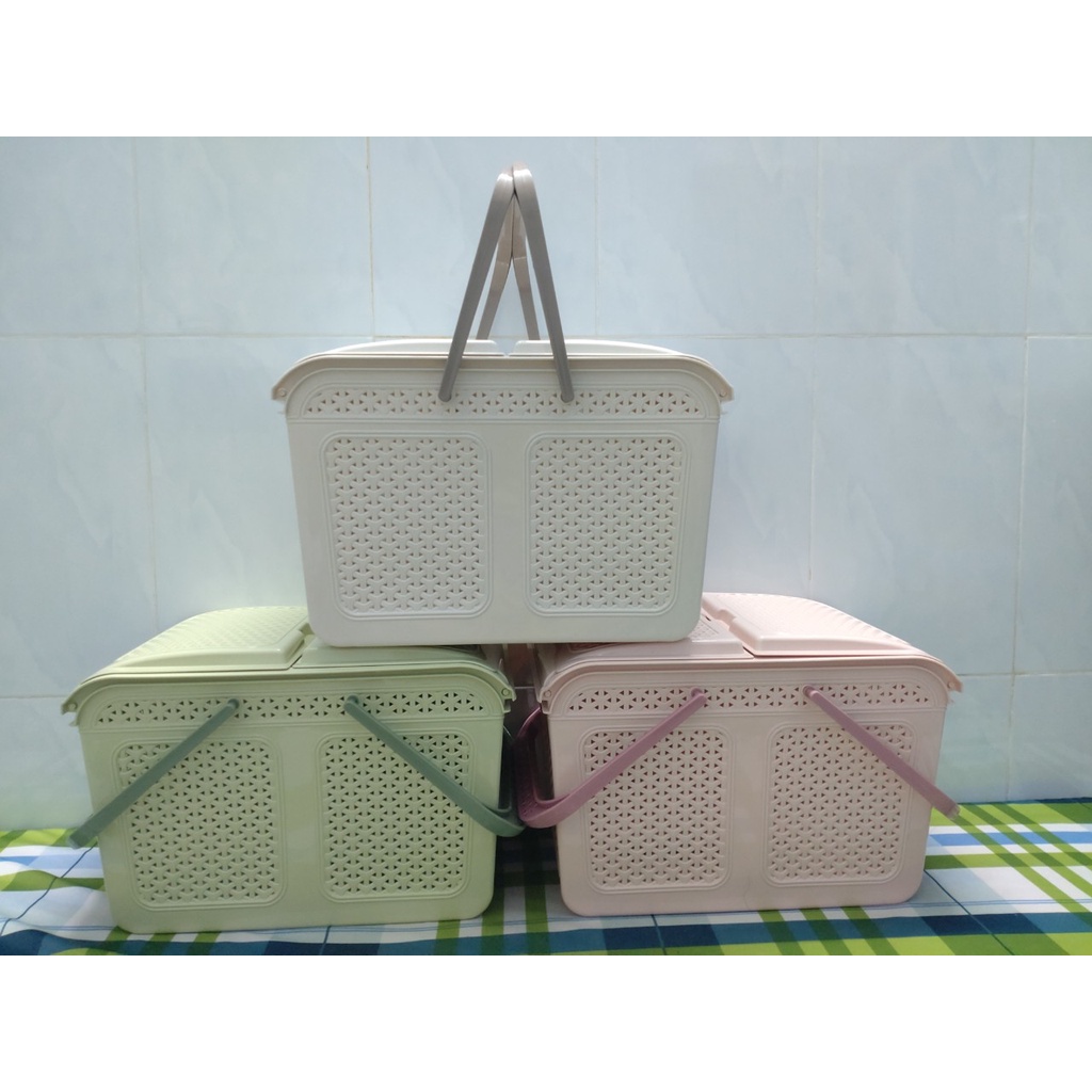 Làn giỏ đựng đồ đi sinh nắp mây Việt Nhật size Trung