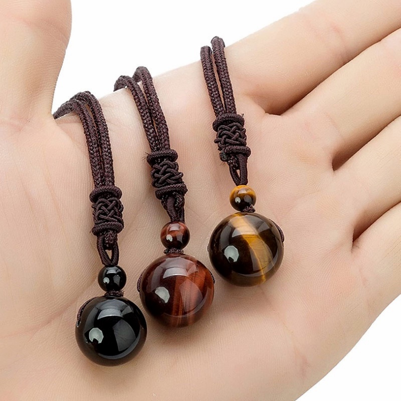 1 Vòng cổ Hạt Đá Mặt Hổ May Mắn Có Thể Điều Chỉnh Kích Thước Thời Trang Unisex