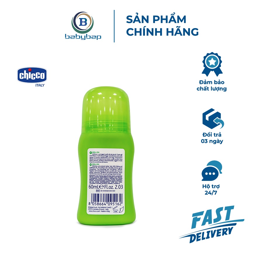 Lăn Đa Năng Xua Muỗi Chicco 60ml Công Thức Đột Phá Kết Hợp 2 Tính Năng Chống Muỗi Và Dưỡng Da
