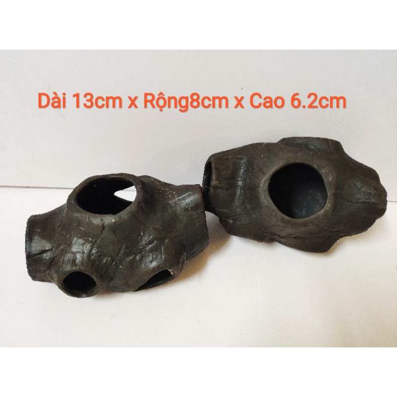 [A18] .Hang gốm giả gỗ bể cá( hang gốm pleco - chuột - két)