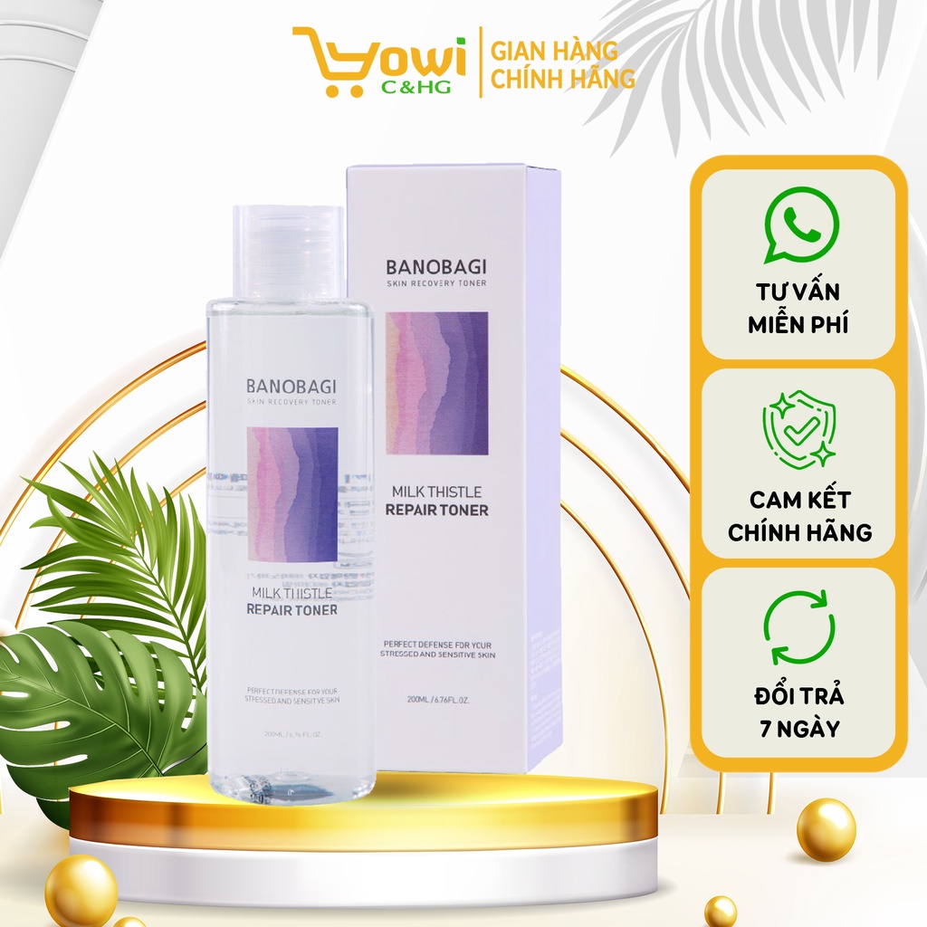 Nước Hoa Hồng Dưỡng Ẩm, Phục Hồi Tái Tạo Da Chuyên Sâu Banobagi Milk Thistle Repair Toner 200ml - KL002