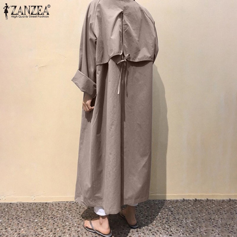 Áo Khoác ZANZEA Cardigan Tay Dài Có Cổ Thời Trang Thoải Mái Cho Nữ