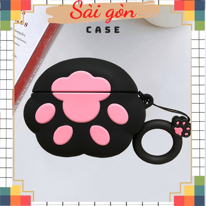 Case Vỏ Bọc airpods 2/airpod 1/CẤC DÒNG I Hình Thú Đựng Hộp Sạc Tai Nghe Bằng Silicon Dẻo Đẹp mã BÀN CHÂN ĐEN A2