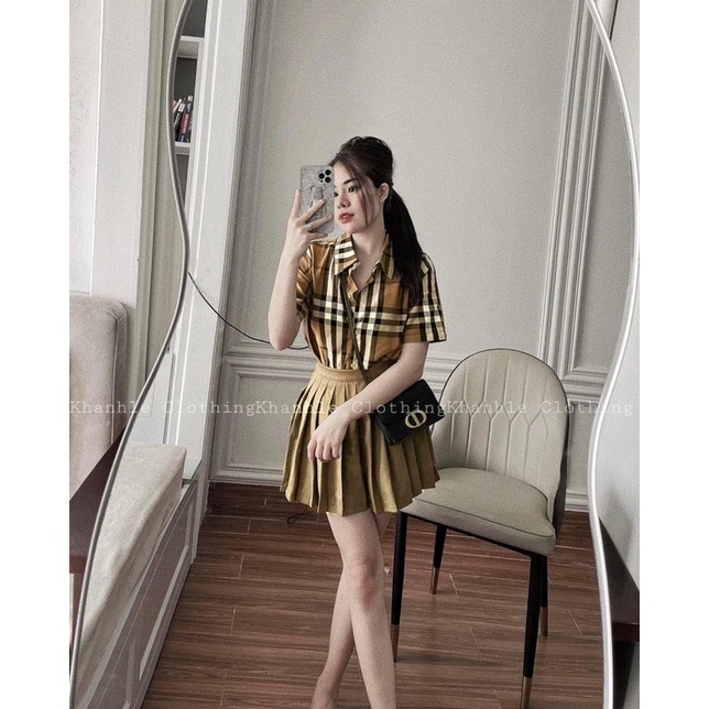 Sét áo sơ mi +chân váy hai lớp TT12
