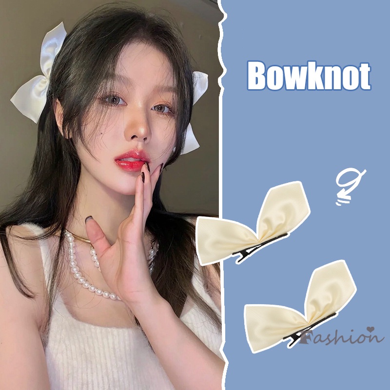 Set 1 Cặp Kẹp Tóc Nơ Bằng Vải Dễ Thương Phong Cách Nhật Hàn Nhật Bản Dễ Thương Cho Nữ