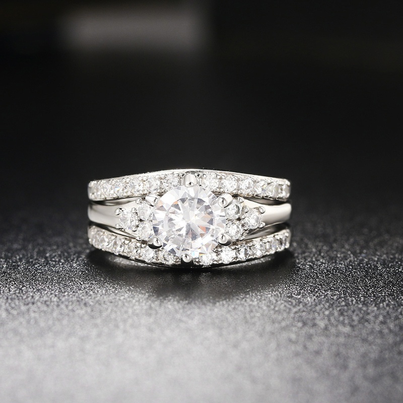 King Bộ Ba Mảnh Thắt Nút Đính Đá Zircon Tròn In Chữ I Love You for Always with AAA Phổ Biến Cho Đính Hôn