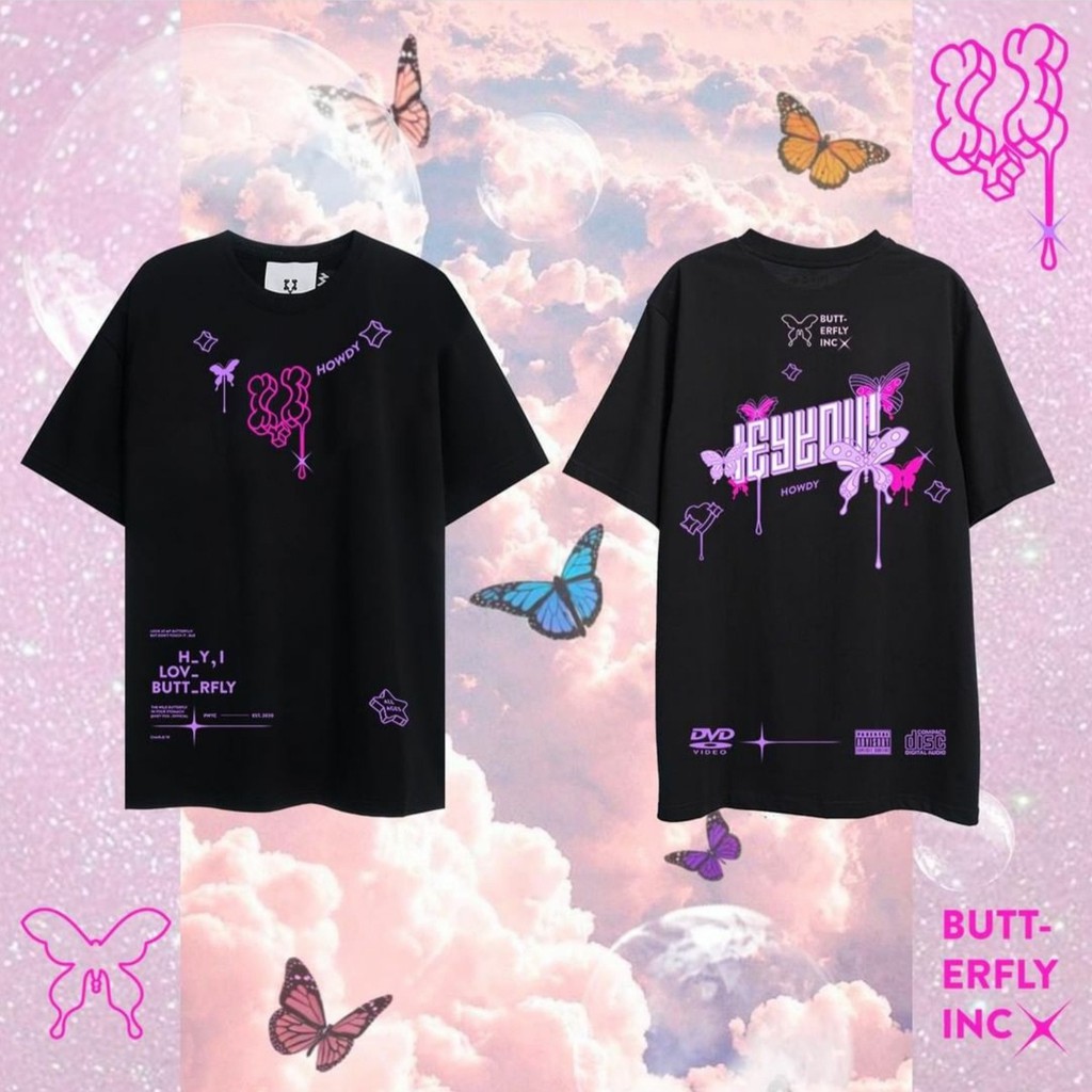 [Mã SKAMCLU7 giảm 10% tối đa 50K đơn 0Đ] Áo Thun Tay Lỡ HEYYOU BUTTERFLY Form Rộng Unisex (2 Màu)