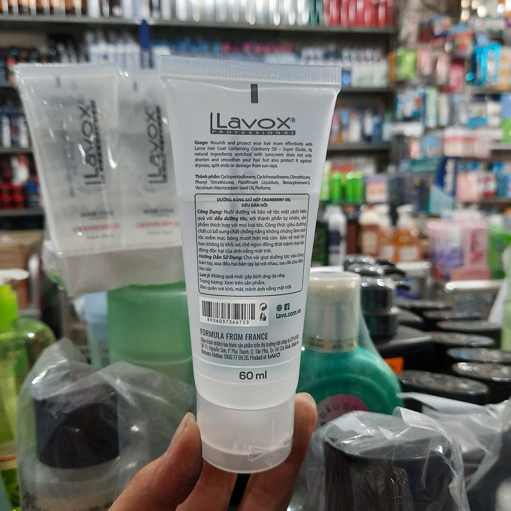 Dưỡng bóng tóc Lavox chống khô xơ, chẻ ngọn 60ml