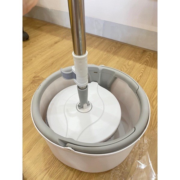 Bộ Lau Nhà Thông Minh Tách Nước Bẩn K8 Xoay 360 Độ Siêu Sạch - Chổi Lau Nhà 360 Độ, Cán Inox, Thùng Vắt Xoay Tròn