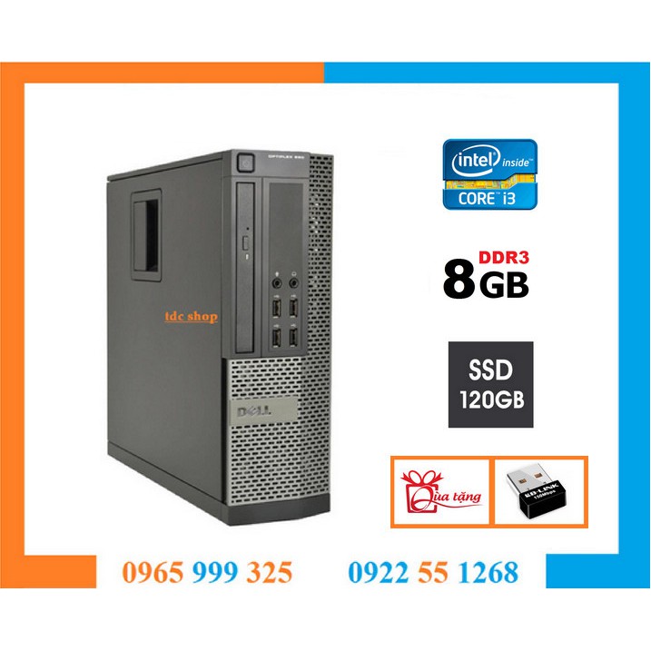 Case máy tính đồng bộ DELL OPTIPLEX 990 / 790 intel core i3 2100, ram 8gb, ổ cứng ssd 120GB. Hàng Nhập Khẩu.Bảo hành 24T