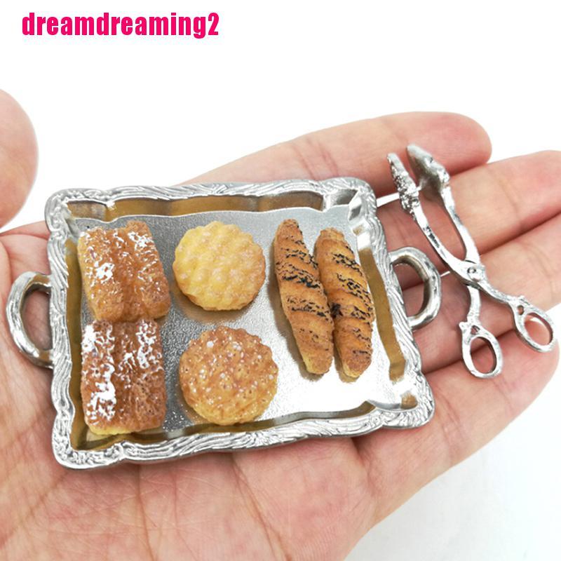Bộ 8 Khay Bạc Đựng Bánh Mì Nhỏ Xinh Trang Trí Nhà Búp Bê Tỉ Lệ 1: 12