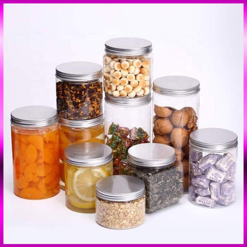 Hũ Nhựa PET Trong Nắp Đen Size 120, 350ml Đựng Màu Vẽ, Thực Phẩm An Toàn