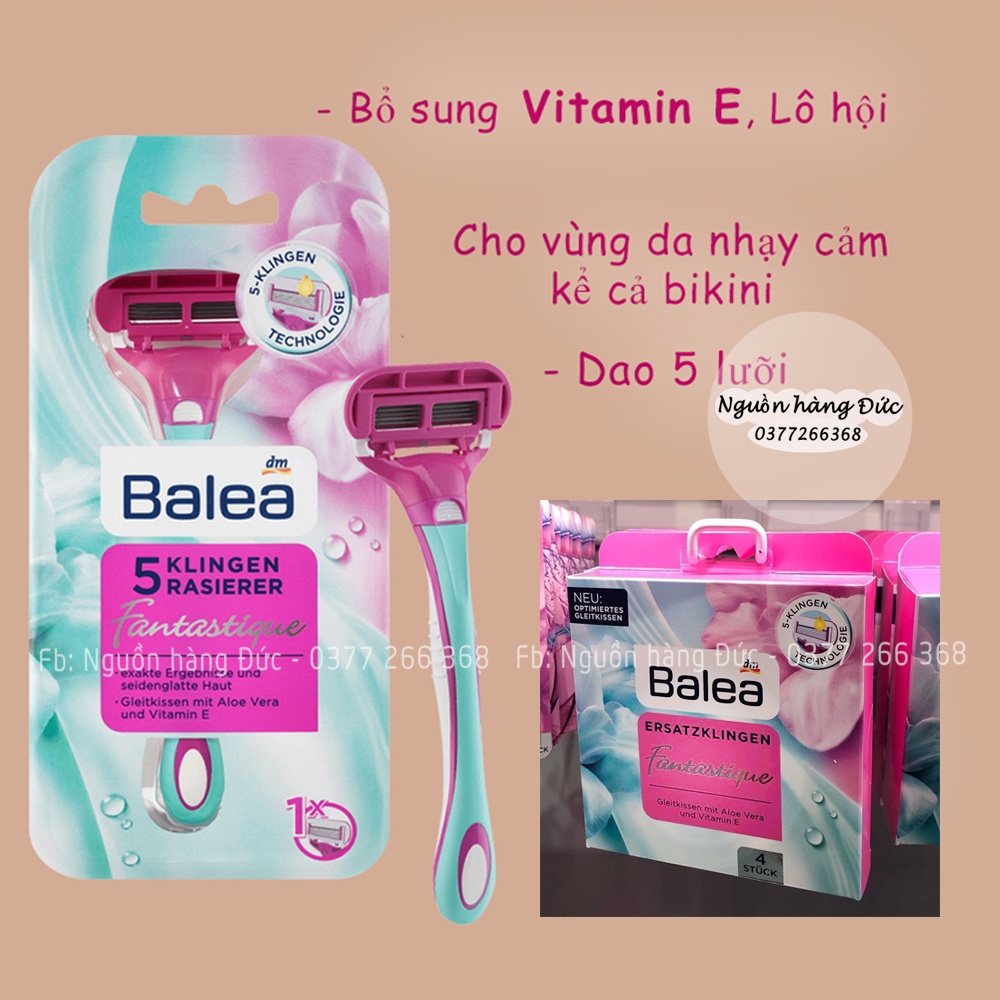 Dao cạo lông Balea 5 lưỡi CAO CẤP và lưỡi thay thế - Nguồn hàng Đức