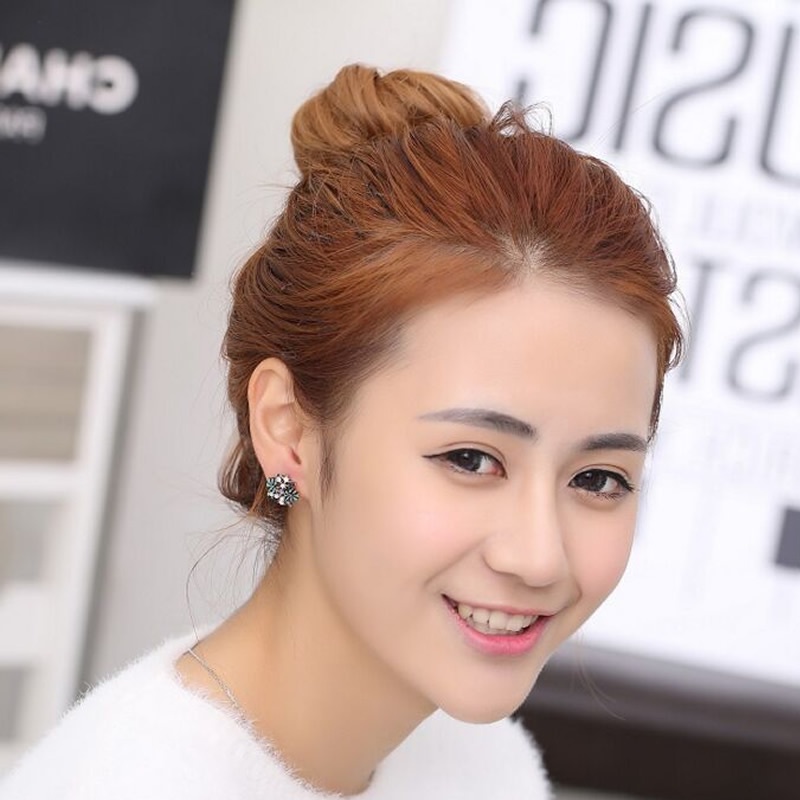 Khuyên tai Pinkdudu PD779 kiểu hoa cúc đính đá phong cách cổ điển thời trang