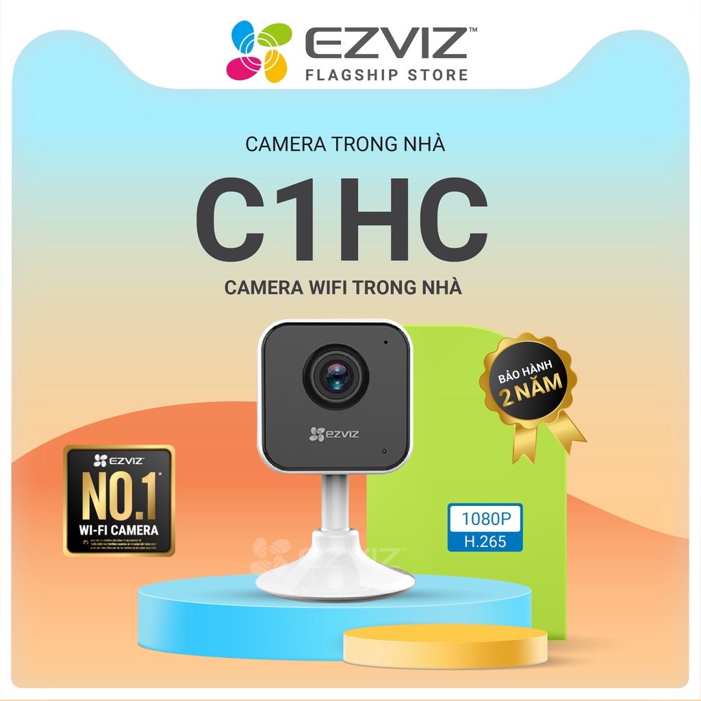 [Mã ELEZ60 giảm 100% đơn 500K] Camera WI-FI EZVIZ H1C 1080p, Góc Rộng 108 Độ, Đàm Thoại 2 Chiều- chức năng thông minh