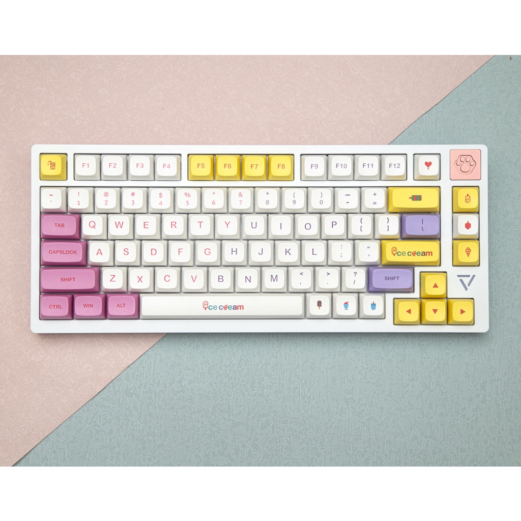 134 Phím Ice Cream Keycap XDA Hồ sơ Girl PBT DYE-SUB Bàn phím cơ học Keycap