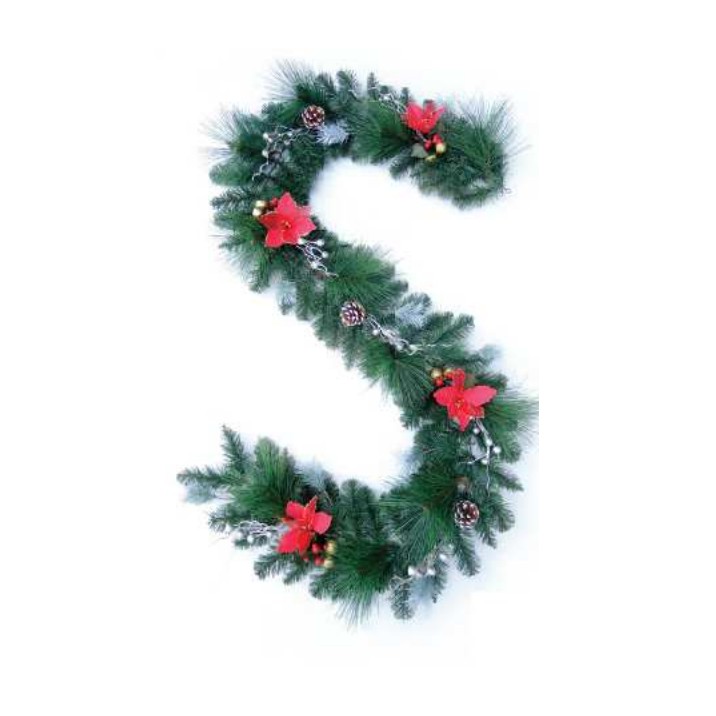 Phụ kiện trang trí noel Dây lá thông kết dày dài 1.8m B5