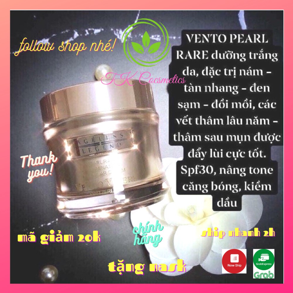 Kem dưỡng sáng da mờ nám Vento Pearl- Kem Vento Vàng,  Vento Vivere
