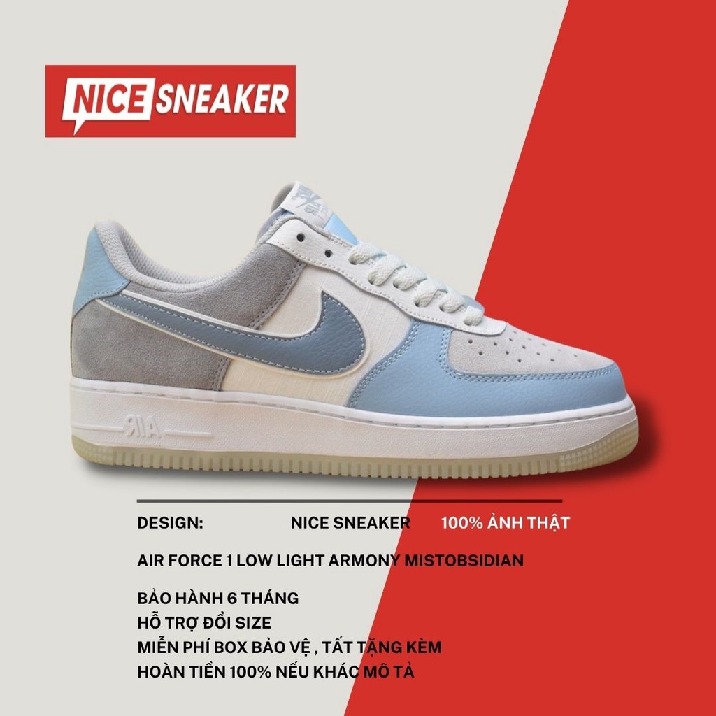 Giày Nike Air Force 1 Low Light Armony Blue Obsidian Mist - Phiên bản high quality | Nice Sneaker .