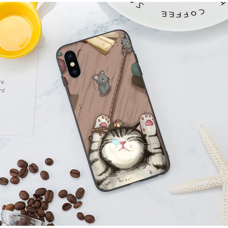 Ốp Điện Thoại Mềm Hình Mèo Lười Hoạt Hình Cho iphone 11 13 pro xs max 5s 6s 7 8 plus x xr 12 mini 14 pro max se2